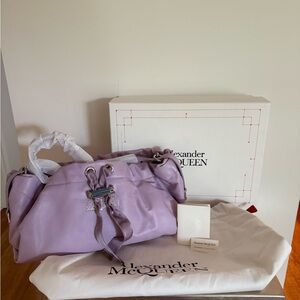 Alexander McQueen purple bucket bag new with tags